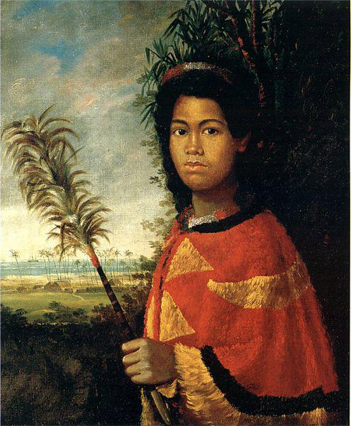 Robert Dampier Portrait of Princess Nahiennaena of Hawaii